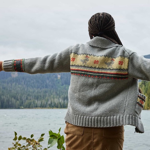 NWT Toad & Co Colorful Nitsa Zip CHICKENS Cardigan π 100% Recycled Materials - Picture 2 of 7